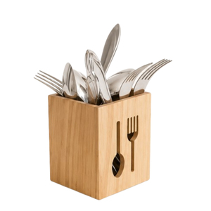 Porta Cubiertos de Madera Hecho a Mano de Primera Calidad para Mesa de Comedor, Organizador de Utensilios y Cubiertos de Bambú Ecológico Multiusos - Product Image 1