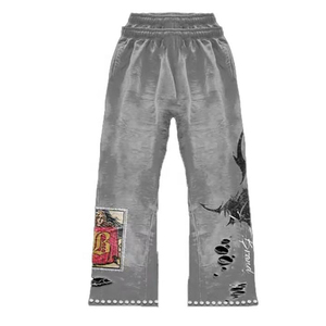 Conjunto Deportivo Gótico Vintage Lavado, Sudadera Corta con Capucha y Pantalones con Estampado Gráfico de Calaveras, Ropa Urbana de Dos Piezas - Product Image 2