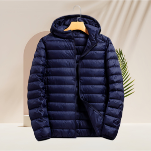 Chaqueta Acolchada de Invierno Personalizada, Talla Grande, Resistente al Viento, con Capucha, Chaqueta Acolchada Informal con Cremallera en Verde Oliva - Product Image 4