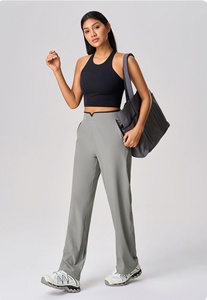 กางเกงวอร์มออกกำลังกายผู้หญิง ทรงหลวม สไตล์ลำลอง ขากว้าง แฟชั่น เอวยางยืด ระบายอากาศได้ดี เหมาะสำหรับเล่นกีฬา เอวสูง - Product Image 5