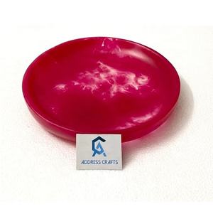 Plato de servir de resina más moderno para cocina, hogar, Hotel, restaurante, plato de comida, plato de comedor de forma redonda de Color rosa fuerte Chapado en arroz - Product Image 1