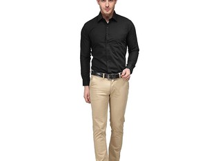 Black Men's Dress <b>Shirt</b> Long Sleeve Turn-Down Collar Button-Up Formal <b>Office</b> Casual Wear Quick Dry Professional Men Dress <b>Shirt</b> - Product Image 2