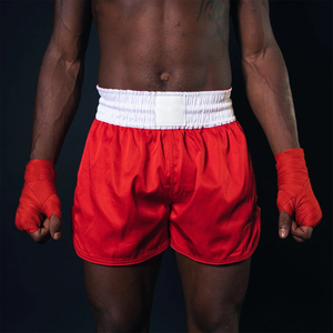 Shorts de Muay Thai respirants pour hommes, taille haute élastique, couleur unie, pour la lutte MMA, shorts de Muay Thai pour adultes - Product Image 1