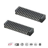 Connecteur FPC FFC 1,0 mm à double contact, angle droit, SMT, plaqué étain, noir, 4 à 60 broches, prise PCB pour câble plat