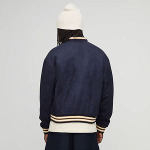 Blouson en daim pour homme, coupe classique, col rabattu, fermeture éclair, style décontracté - Product Image 5
