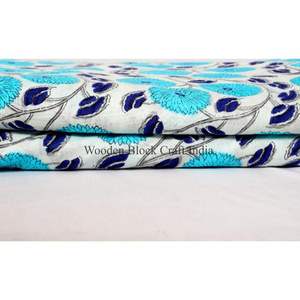 Tela de Algodón 100% Transpirable, Estampada a Mano, Hecha a Mano en Jaipur, Tradicional, Ecológica, con Estampado de Bloques - Product Image 3