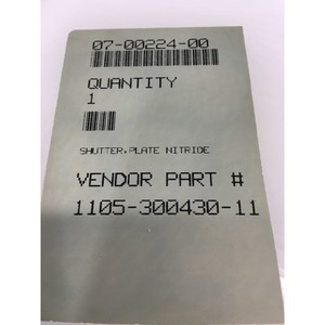 Plaque d'obturateur HERAEUS 1105-300430-11, 129405 - Équipements et pièces semi-conductrices de confiance à l'échelle mondiale chez - Product Image 1