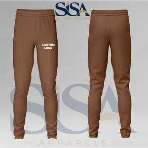 Pantalon de survêtement marron personnalisé pour homme en polyester polaire, coupe droite, taille élastique, hiver, tailles XS-3XL - Product Image 2