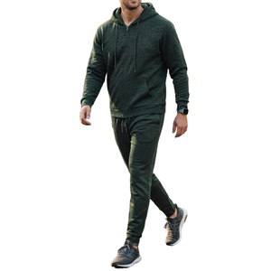 Oem Custom Logo Pullover Slim Fit Jogger Pants Zipper Hoodie Set Premium Cotton Fleece Breathable Eco-friendly Tracksuits Men - Product Image 3