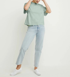 T-shirt court respirant à manches longues pour femme, coupe ajustée, avec logo personnalisé imprimé, en coton et fibre de bambou de qualité supérieure, style tendance - Product Image 4