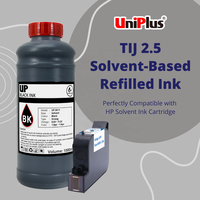 Uniplus TIJ 2.5 Encre noire à base de solvant à séchage rapide hp Encre de recharge 1000ml Une bouteille pour cartouche d'encre à solvant 2580 2588 2590