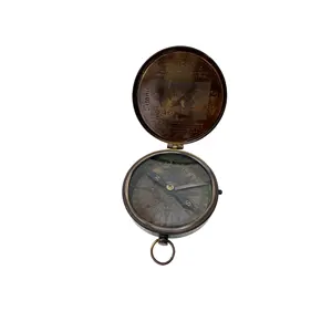 Antique Nautical Marine Titanic Brass Flat Traveller Compass Gifted Antique Compass Nautical Brass Compass