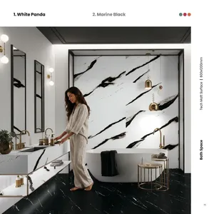 Azulejos de Pared de Porcelana Satinada de Lujo, Únicos, de 600x1200 mm, para Sala de Estar y Dormitorio, con un Aspecto Elegante - Product Image 6