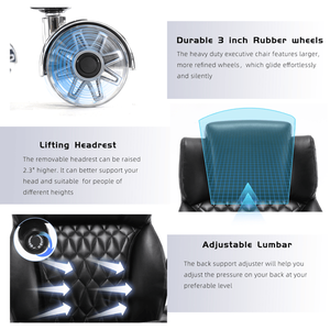 Ergonomic 500lbs Big Tall Office Chair 3D Flip Arms Lifting Headrest Adjustable Lumbar Support Mesh Seat Comfortable Desk Chair - Product Image 4