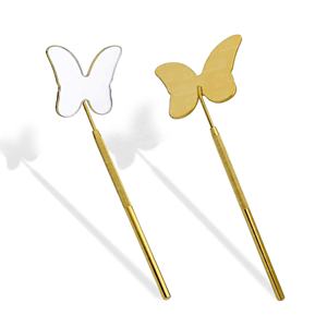 Espejo de pestañas extragrande con forma de mariposa al por mayor, herramienta de aplicación de pestañas de acero inoxidable con logotipo personalizado y plano Curvo - Product Image 2