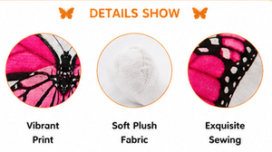 Almohada de Peluche Suave con Diseño de Mariposa, Material Velboa, Relleno de Algodón PP, 31-50cm, Unisex, Regalo de Acción de Gracias, Personalizable OEM - Product Image 4