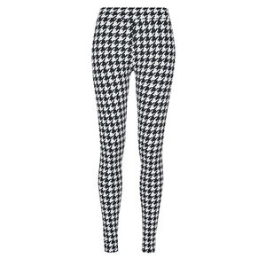 Leggings de yoga taille haute longueur intégrale, motif pied-de-poule, extensibles dans les quatre sens, en Spandex et Polyester, taille élastique - Product Image 5