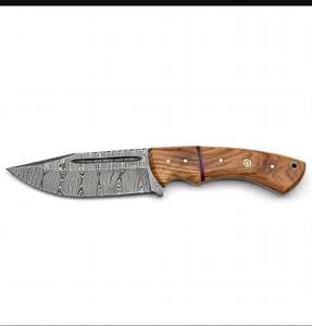 Damascus Steel Ornate Utility Craft <b>Tool</b> Olive <b>Wood</b> Handle Executive Display Piece - Product Image 6
