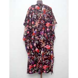 Vestido Maxi de Algodón Orgánico Estampado, Estilo Coreano Vintage, Holgado, Informal, para Playa o Dormir, con Estampado a Mano, para Mujer - Product Image 6