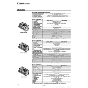 ประเภทผลิตภัณฑ์ SMC pneumatics EX600-SPR1A Fieldbus System input and output (Io) - Product Image 1