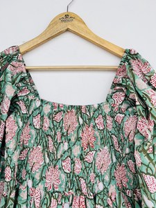Femmes filles imprimé pur coton Maxi robe indien bloc imprimé décontracté été soirée à la mode en gros longue Midi en vrac - Product Image 5