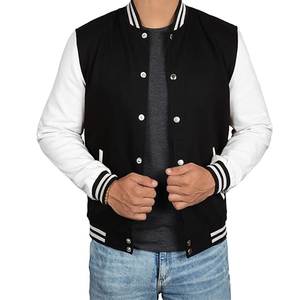 Manufacturer High Quality Embroidery <b>Leather</b> Custom Logo Long Sleeves Letterman Varsity <b>Jackets</b> for Men Varsity <b>Jackets</b> - Product Image 3