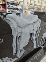 Designs modernes Tombes Personnalisé Chine Noir Granit Cimetière Sculpté Cheval Selle Pierres Tombales Pierre Tombale Mémorial Pierre Gravale