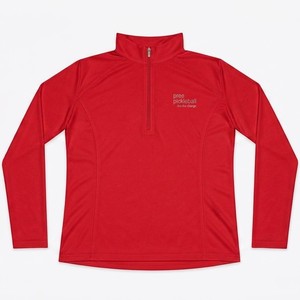 custom Pickleball Womens Long Sleeve quarter Zip Neck Performance Shirt Moisture Wicking Aero <b>Vented</b> Breathable Athletic Apparel - Product Image 2