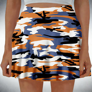 Gran oferta en Temu: minifalda de cintura alta con estampado de camuflaje para mujer, estilo casual y urbano, línea A, para uso diario. - Product Image 1