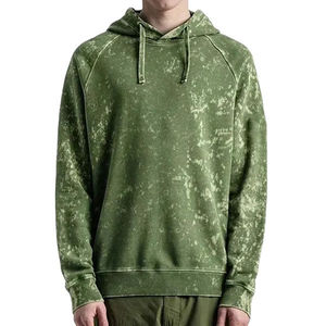 Sudadera con capucha vintage para hombre, lavado ácido, 100% algodón pesado, estilo urbano, hombros caídos, oversize, lisa, con logo impreso - Product Image 1