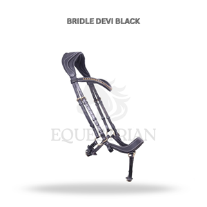 Bridon anglais DEVI BRIDLE noir, taille complète, pour le confort du cheval - Product Image 2
