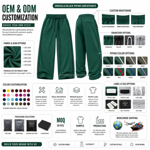 Private Label Custom Women's Relaxed Fit <b>Wide</b> <b>Leg</b> Flat Front High Waist <b>Lounge</b> <b>Pants</b> Cotton Blend Fleece 480 GSM Custom Logo Gym - Product Image 5