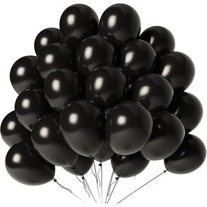 Confezione da 100 Palloncini in Lattice Nero da 12 Pollici per Decorazioni per Feste di Laurea, Halloween, Capodanno, Anniversari e Compleanni - Product Image 1