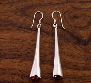 <b>Solid</b> 925 Sterling <b>Silver</b> Tapered Stick Drop <b>Earrings</b> | Minimalist Long Dangle Fine Jewelry Gift for Women Wholesale Price - Product Image 4