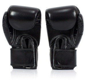 Guantes de Boxeo Fairtex Negros de Alta Calidad, Estilo Mexicano, para Entrenamiento de MMA y Sparring, Cuero Genuino de Vaca, Cierre de Gancho y Bucle - Product Image 4