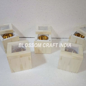 Quemador de incienso Mubkhar de la mejor calidad con incrustaciones de hueso blanco y nácar, hecho a mano, con diseño de anís estrellado árabe, para regalos de Ramadán, sándalo - Product Image 5
