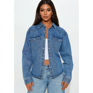 Chaqueta Vaquera para Mujer con Cuello de Piel Sintética, Cierre de Botones, Estilo Casual Otoñal, Manga Larga, Color Sólido, Largo Regular - Product Image 6