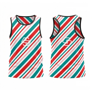 Custom Logo <b>Singlet</b> Athletics Vests Print <b>Running</b> Training Tank Top Men 100%Polyester Sublimation Printed Men's Mesh Tank Top - Product Image 4
