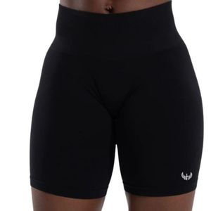 Shorts de compression noirs sans coutures pour femmes, taille mi-haute, extensibles, anti-transparence, pour la gym, l'entraînement, la course, le yoga et le fitness - Product Image 3