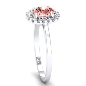 REYES Latest Design 925 Sterling Silver Moissanite with Morganite Gemstone Birthstone <b>Rings</b> Customizable OEM ODM Fine Jewelry - Product Image 3
