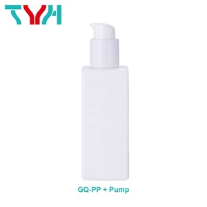 ขวดพลาสติกเปล่าสี่เหลี่ยมสีขาว PP ขนาด100มล. 120มล. 200มล. 250มล. 300มล. พร้อมฝาปั๊มฝาขวดสเปรย์เครื่องสำอางดูแลผิว (ชุด GQ-PP)