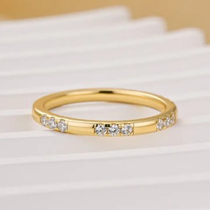 925 Moissanite Classic Women's Wedding <b>Band</b> <b>Travel</b> Ring Sterling Silver White Gold Plated 0.2 Carat Brilliant Cut Jewelry - Product Image 1