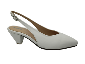 Dlords – Escarpins en cuir blanc à bout carré, bride arrière à boucle, confortables, respirants, décontractés, toutes saisons, semelle intermédiaire en EVA, semelle extérieure en caoutchouc - Product Image 1