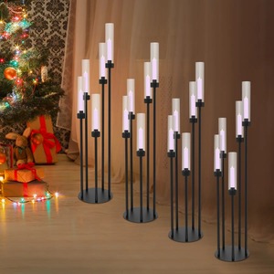 Decorative <b>Black</b> Iron 5 Arm Candle Holder Modern <b>Candelabra</b> for Wedding Venue Decoration Party & Luxury Home Decor At Low Price - Product Image 1