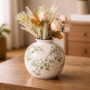 Jarrón de Cerámica Decorativo de Mesa, de 8-16 Pulgadas, con Acabado Pintado y Esmaltado, Diseño Floral Rústico, Exquisito y Duradero - Product Image 3