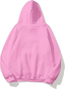 Sudadera con Capucha Rosa de Lujo para Mujer, Corte Regular, Algodón y Poliéster, Personalizable, Lisa, Unisex, al por Mayor, con Bolsillo - Product Image 3