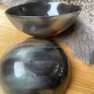 Bol en corne de buffle, tailles variées, bol à salade en corne de bœuf, agate, adapté pour servir les aliments, agate d'Inde - Product Image 1