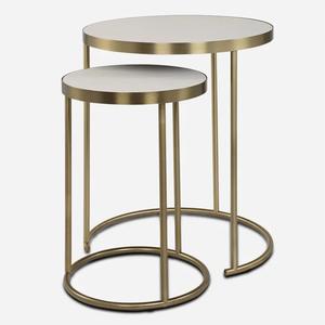 Table d'appoint décorative en aluminium de grande qualité à prix raisonnable avec plateau en marbre, idéale pour les maisons d'inspiration campagnarde - Product Image 5