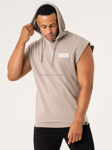 Factory OEM Sleeveless Hoodies Pullover Sports Sweatshirts Plus Size Men's Hoodies Sleeveless Hoodie for Men Tank <b>Top</b> for Men - Product Image 4