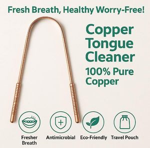 Eco-Friendly and Reusable Helps Fight Bad Breath Natural Oral Care <b>Tool</b> Pure Copper Tongue Cleaner Available In Bulk Quantity - Product Image 3